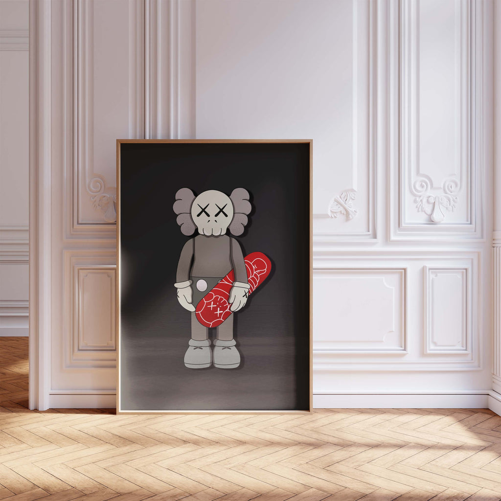 Skull Character mit Skateboard Poster · Cartoon Figur · Street Art Style · Edgy Urban Design · Modern Wandbild · Print ohne Rahmen-3
