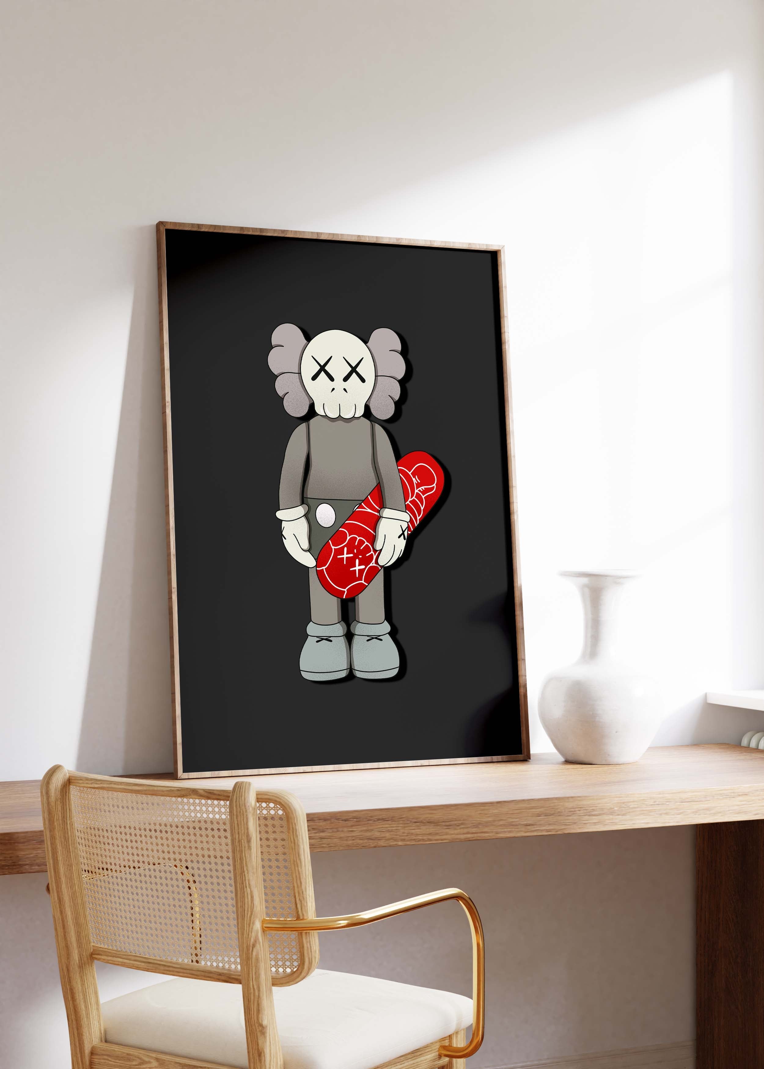 Skull Character mit Skateboard Poster · Cartoon Figur · Street Art Style · Edgy Urban Design · Modern Wandbild · Print ohne Rahmen-4