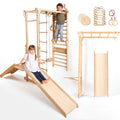 7-in-1 Dschungel-Spielset für Kinder: Sprossenwand + Kletterstange + Schaukelset + Rutsche + Kletterrampe