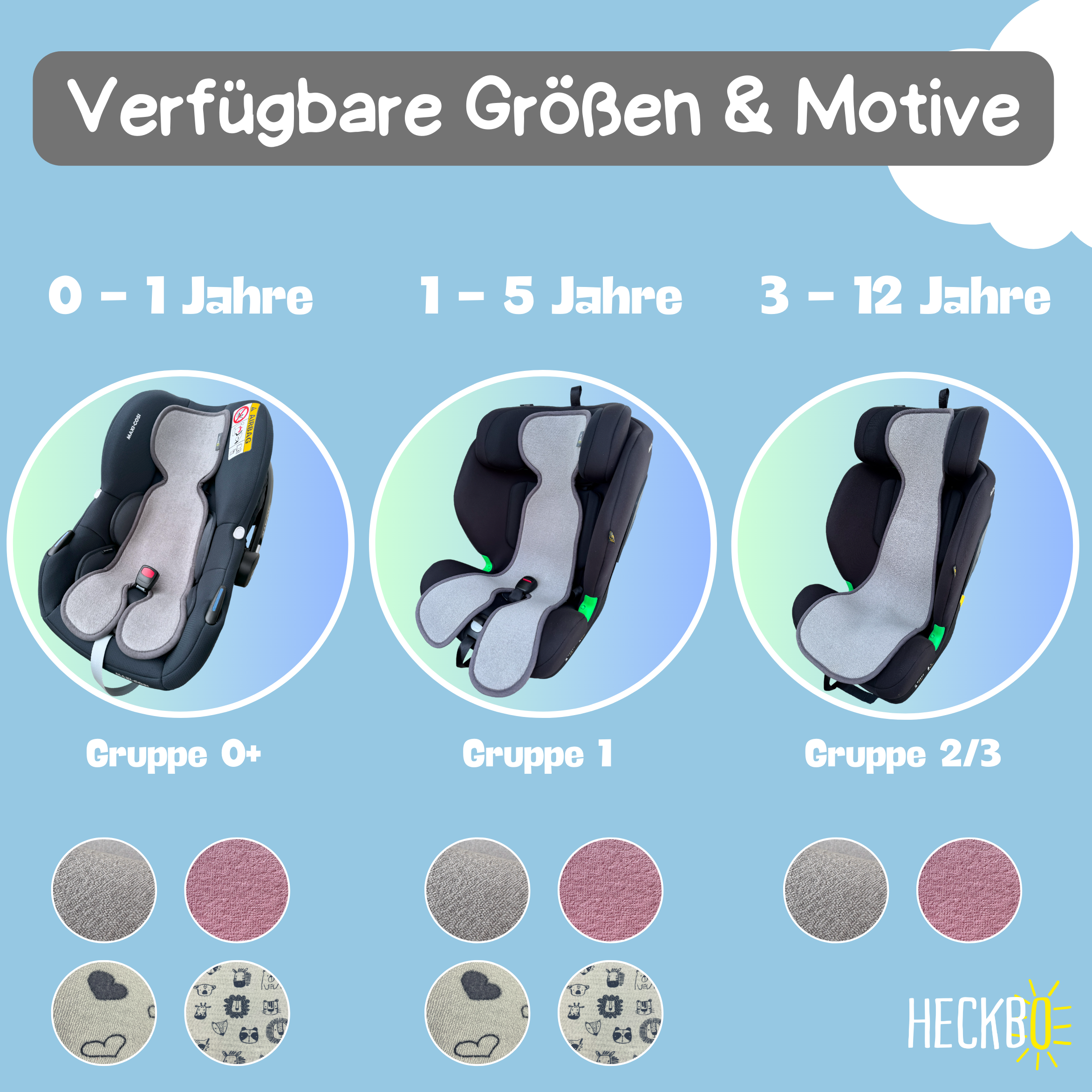Autositz Sitzauflage Gruppe 1 Grau-2