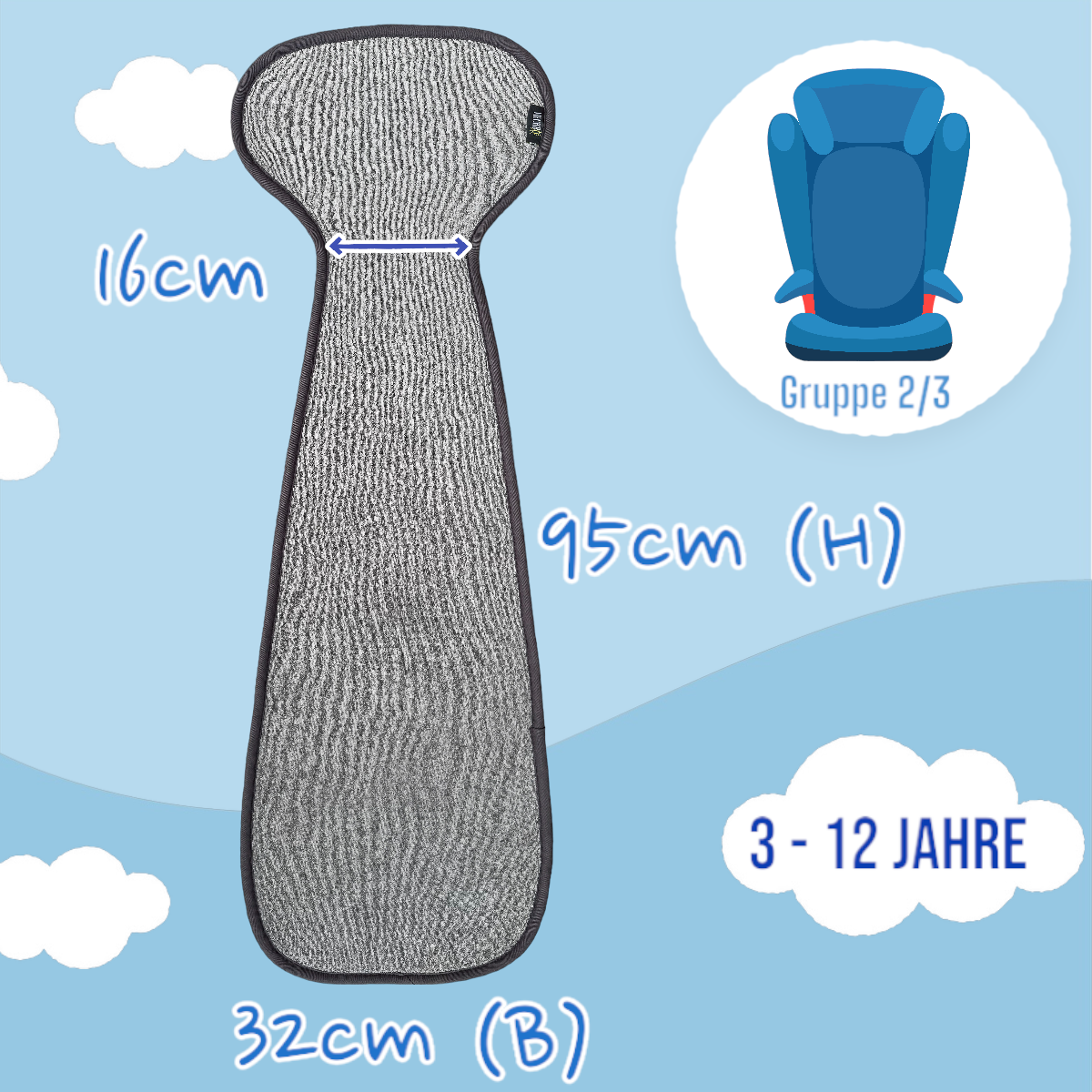 Autositz Sitzauflage Gruppe 1 Grau-3
