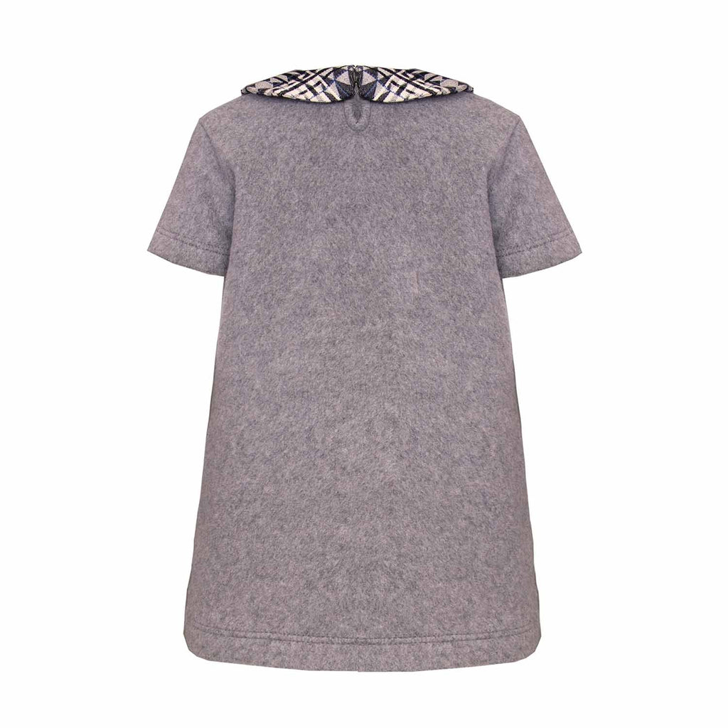 Grey Cotton Fleece Baby Dress