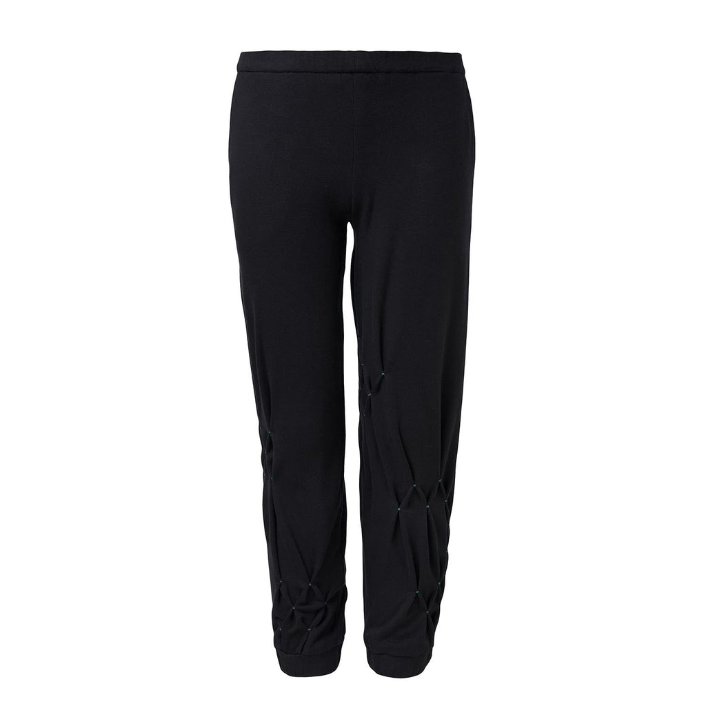Kids Black Track Pants with Hand Smock