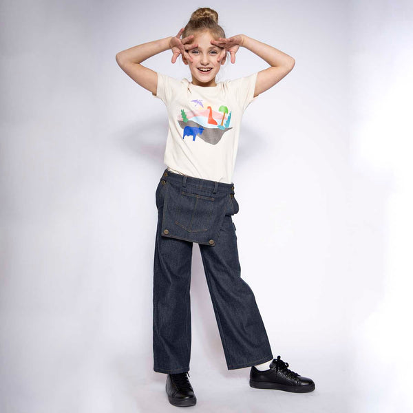 Girls Flare Jeans with Flap