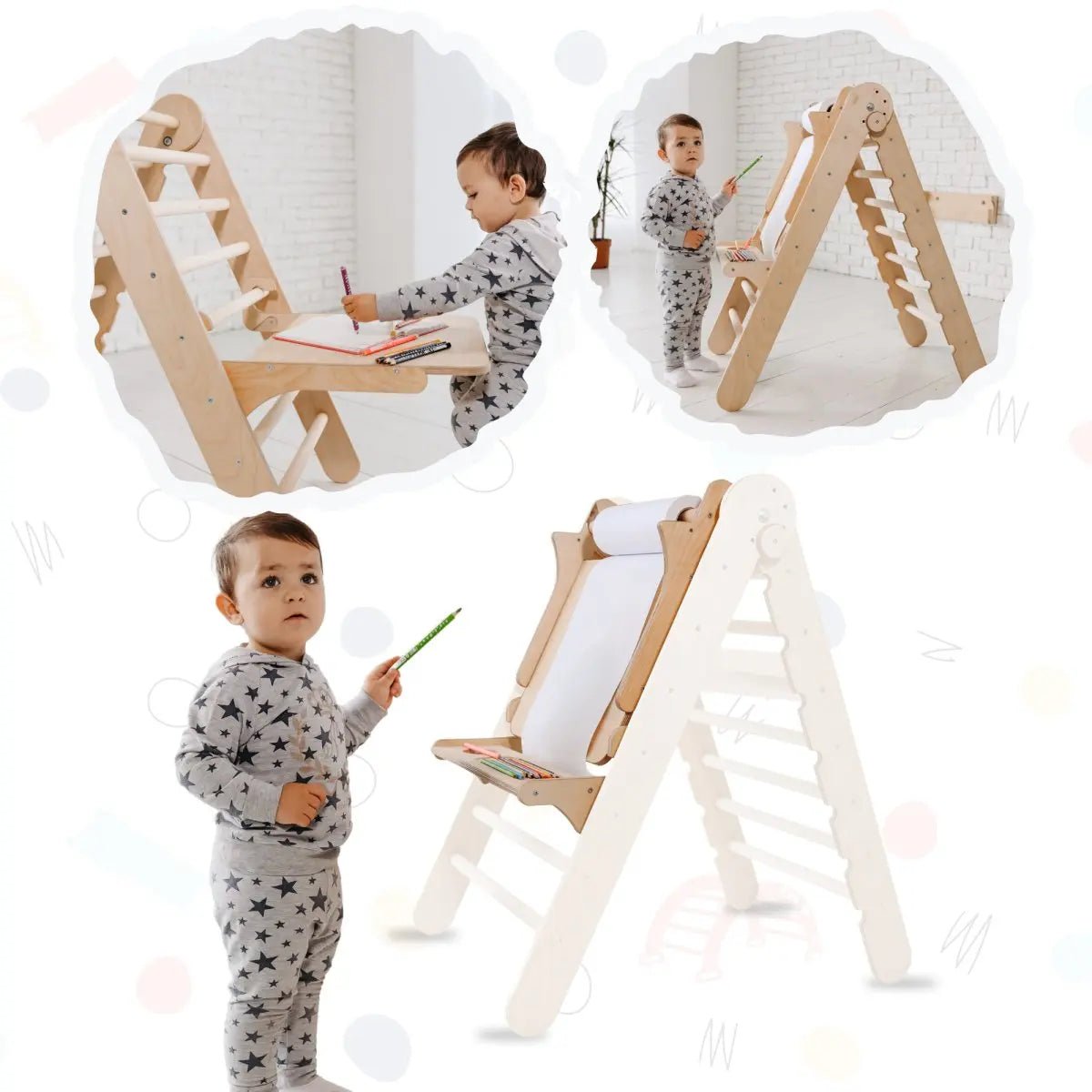 Staffelei mit Kinderstuhl – Perfekt für Indoor Klettergerüst