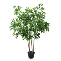 Kunstpflanze Ficus Benjamina 128cm – künstlicher Birkenfeigenbaum im Topf