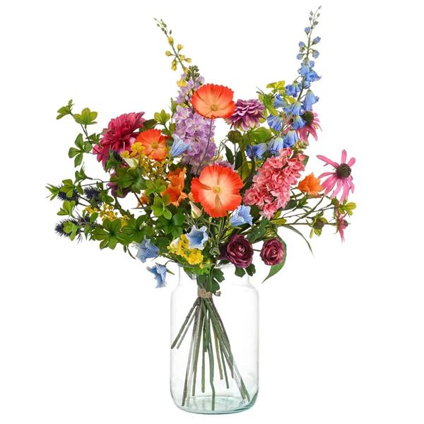 Kunstblumenstrauß – Vibrierende Harmonie – 90cm – Künstliche Blumen – Seidenblumen – Dekoration für Zuhause, Tisch & Vase – Pflegeleicht & Langlebig